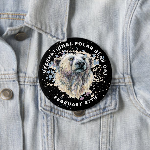 Watercolor Polar Bear 10 Cm Round Badge