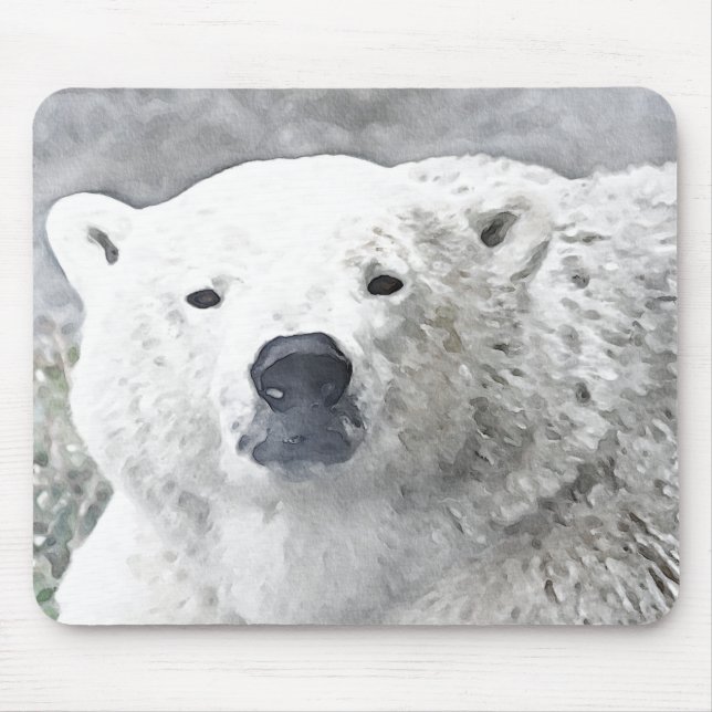 Watercolor Polar Bear Mouse Pad (Front)