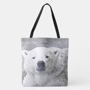 Watercolor Polar Bear Tote Bag