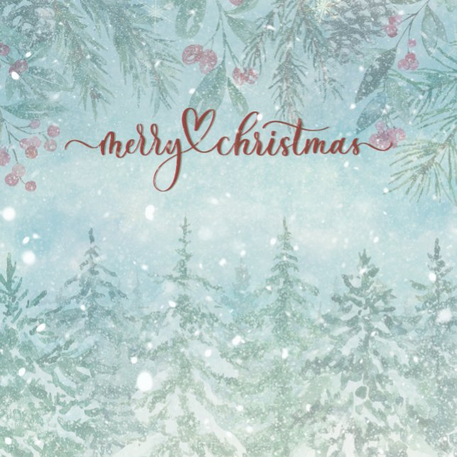 Watercolor Polar Bears Winter Scene Christmas Card (Creator Uploaded)