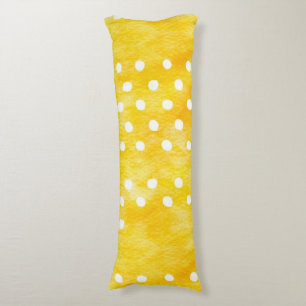Watercolor Polka Dot - Earthy Yellow and White (1) Body Cushion