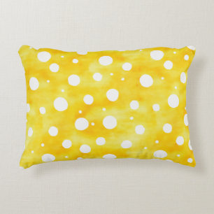 Watercolor Polka Dot - Earthy Yellow and White (2) Decorative Cushion