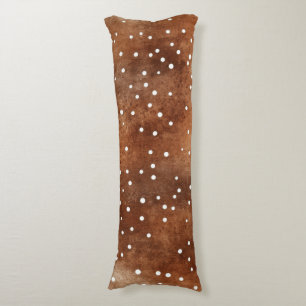 Watercolor Polka Dot in Coffee Brown and White (2) Body Cushion