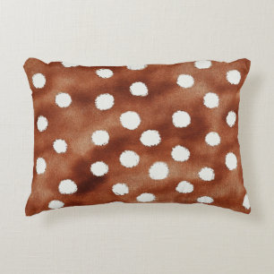 Watercolor Polka Dot in Coffee Brown and White Decorative Cushion
