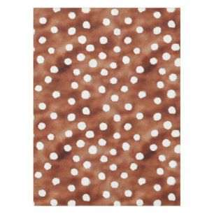 Watercolor Polka Dot in Coffee Brown and White Tablecloth