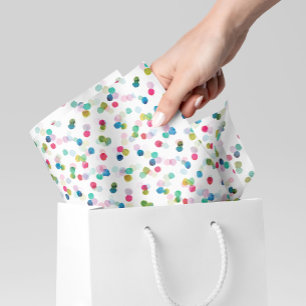 Watercolor Polka Dot Poms Tissue Paper