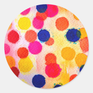 Watercolor polka dots cute circles classic round sticker