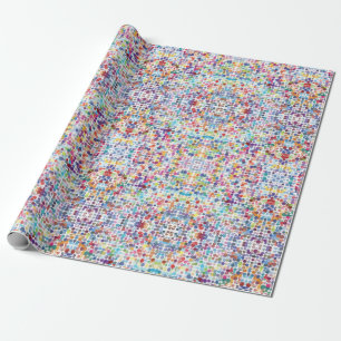 Watercolor polka dots pattern, kaleidoscopic wrapping paper