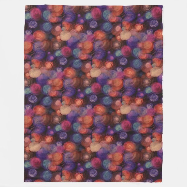Watercolor Polka Dots Pattern + your ideas Fleece Blanket (Front)