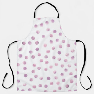 Watercolor polka dots, pink geometric background. apron