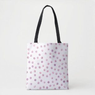 Watercolor polka dots, pink geometric background. tote bag