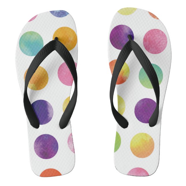 Watercolor polka dots thongs (Footbed)