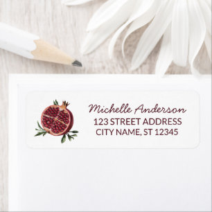 Watercolor Pomegranate Return Address Label