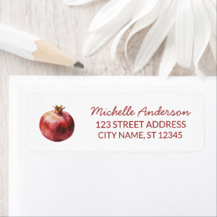Watercolor Pomegranate Return Address Return Address Label