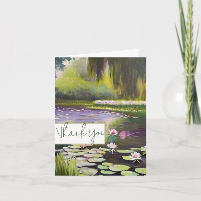 Watercolor pond and lilies customisable card (Front)