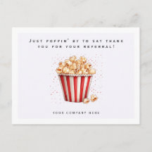 Watercolor Popcorn Referral Thank You Realty