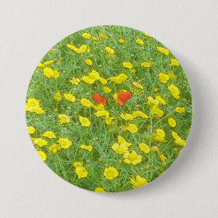 Watercolor poppies 7.5 cm round badge