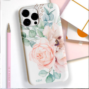 Watercolor Poppies and Roses with Your Monogram Case-Mate iPhone 14 Pro Max Case