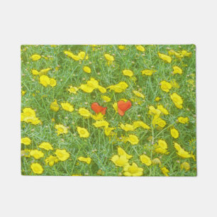 Watercolor poppies doormat