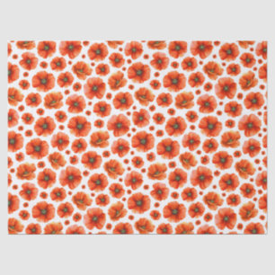 Watercolor Poppies Pattern Tissue Paper