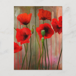 Watercolor Poppies Postcard