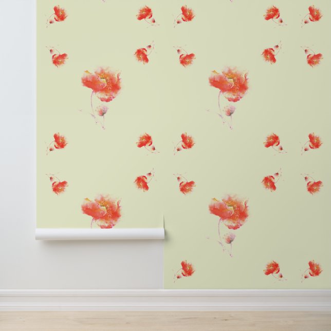 Watercolor Poppies Wallpaper (Application)