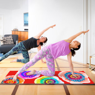 Watercolor poppies yoga mat