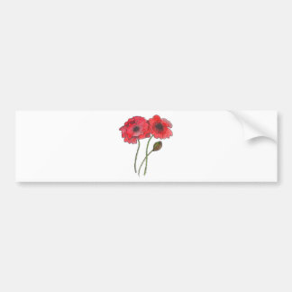 Watercolor Poppy Bumper Sticker
