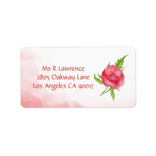 Watercolor Poppy Flower Address Labels