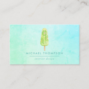 Watercolor Popsicle Business Card
