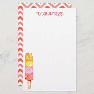 Watercolor Popsicle Personalised Stationery