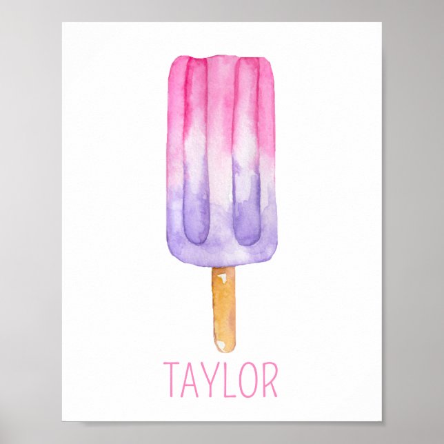 Watercolor Popsicle Poster (Front)