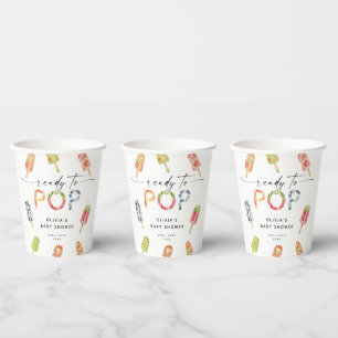 Watercolor Popsicle Ready to Pop Baby Shower Paper Cups
