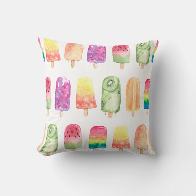 Watercolor Popsicles Cushion (Front)
