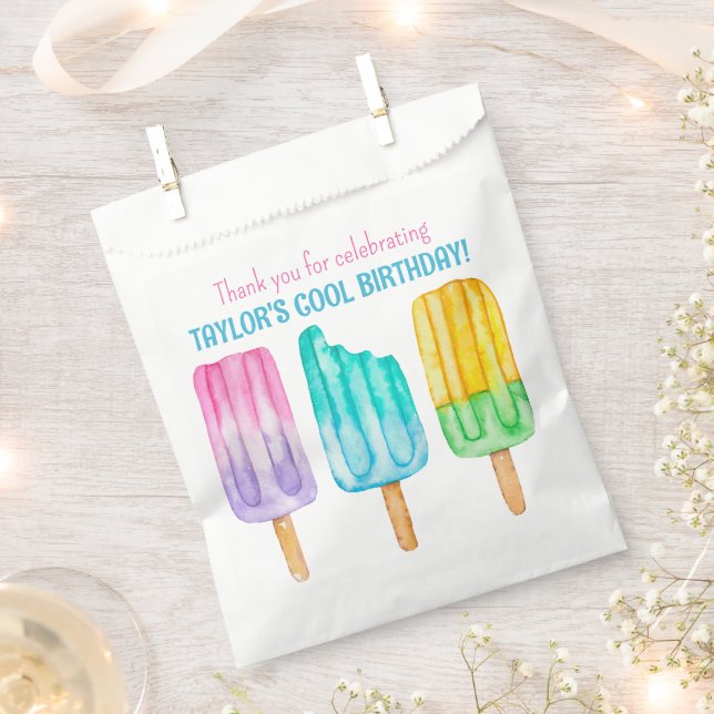 Watercolor Popsicles Favour Bag (Clipped)