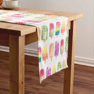 Watercolor Popsicles Short Table Runner