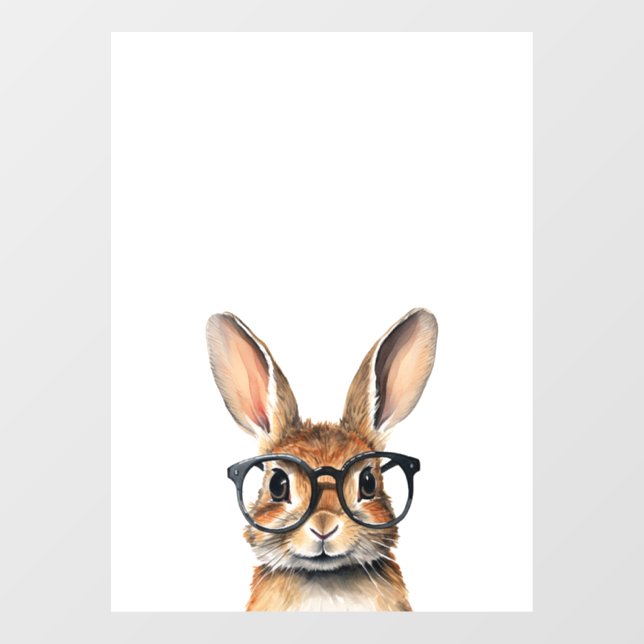 Watercolor Portrait Cute Rabbit With Glasses (Sheet)