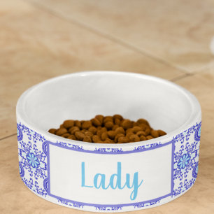 Watercolor Positano Amalfi Tile Design Pet Bowl