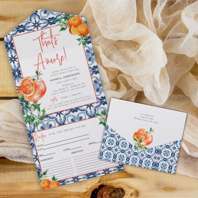 Watercolor Positano Aperol Spritz Recipe Card (Creator Uploaded)