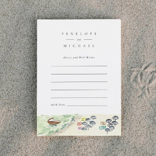 Watercolor Positano Beach Advice and Wishes Card