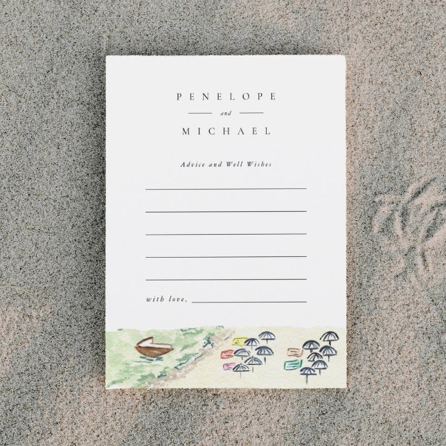 Watercolor Positano Beach Advice and Wishes Card (Creator Uploaded)