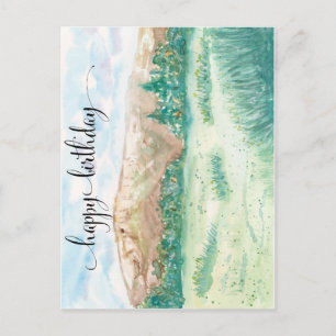 Watercolor Postcard for Him, Watercolor Mountains