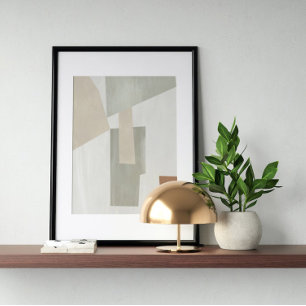 Watercolor poster Abstract Geometrical modern art