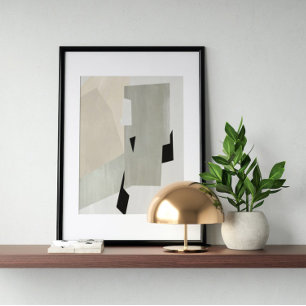 Watercolor poster Abstract Geometrical modern art