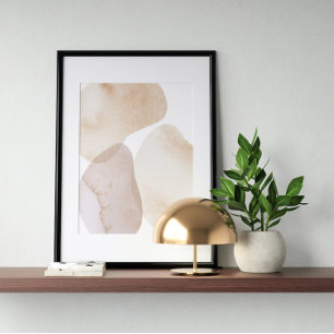 Watercolor poster Abstract Geometrical modern art