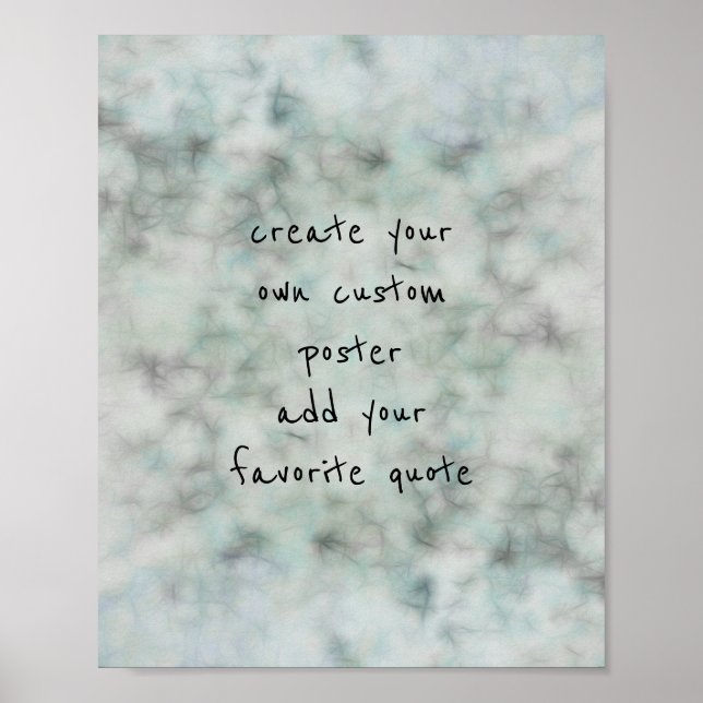 watercolor poster create your own quote wall art (Front)