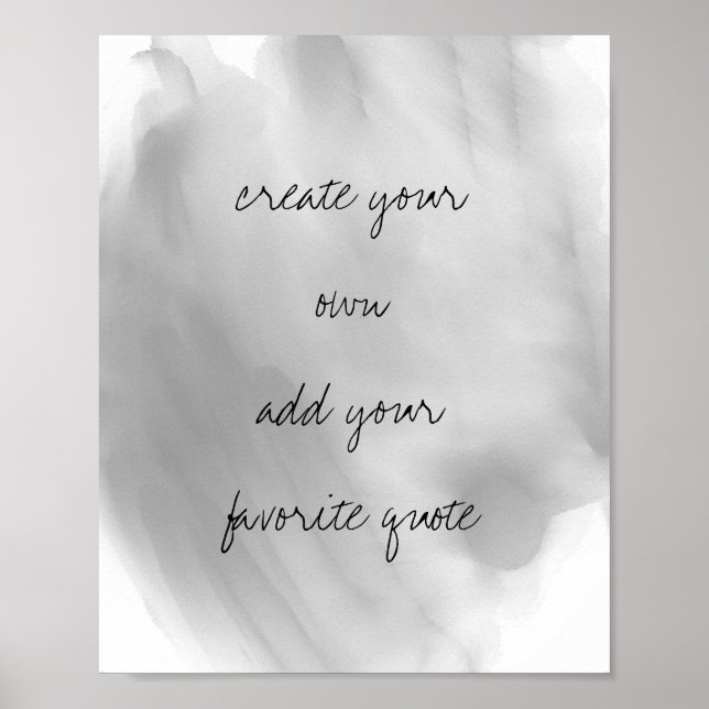 watercolor poster create your own quote wall art (Front)