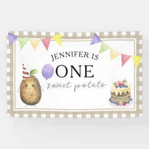 Watercolor Potato 1st birthday Banner