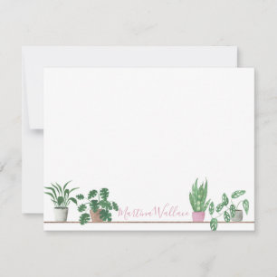 Watercolor Potted Plants Note Card