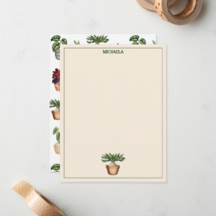 Watercolor Potted Plants Terracotta Pots Name Card